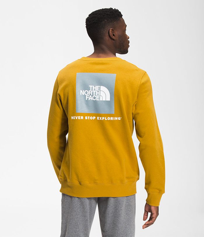 The North Face Sweatshirt Box NSE Crew Yellow - Mens - Thailand HUCFB-8659